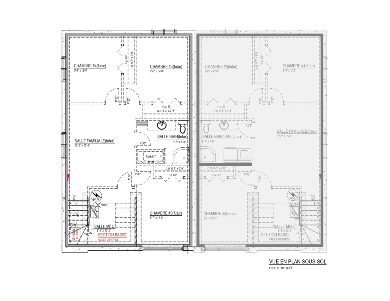 Plan d'une maison jumelé à vendre à Drummondville