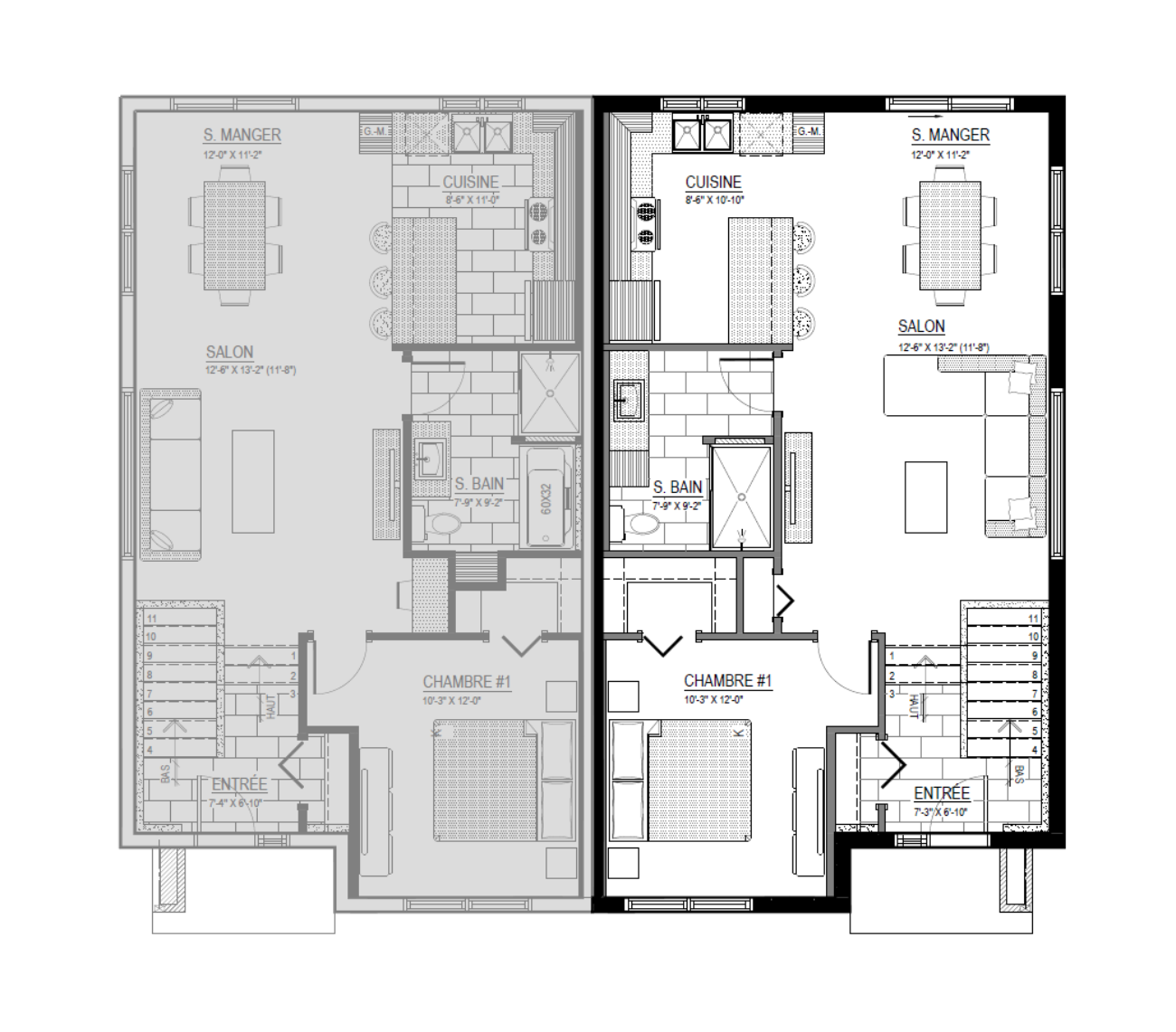 Plan d'une maison jumelé à vendre Drummondville