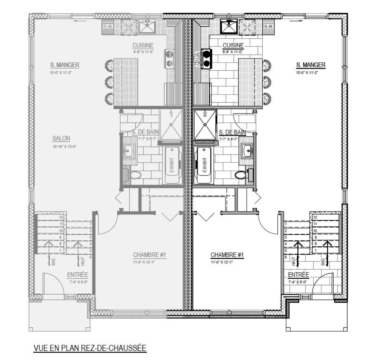 Plan d'une maison jumelé à Drummondville