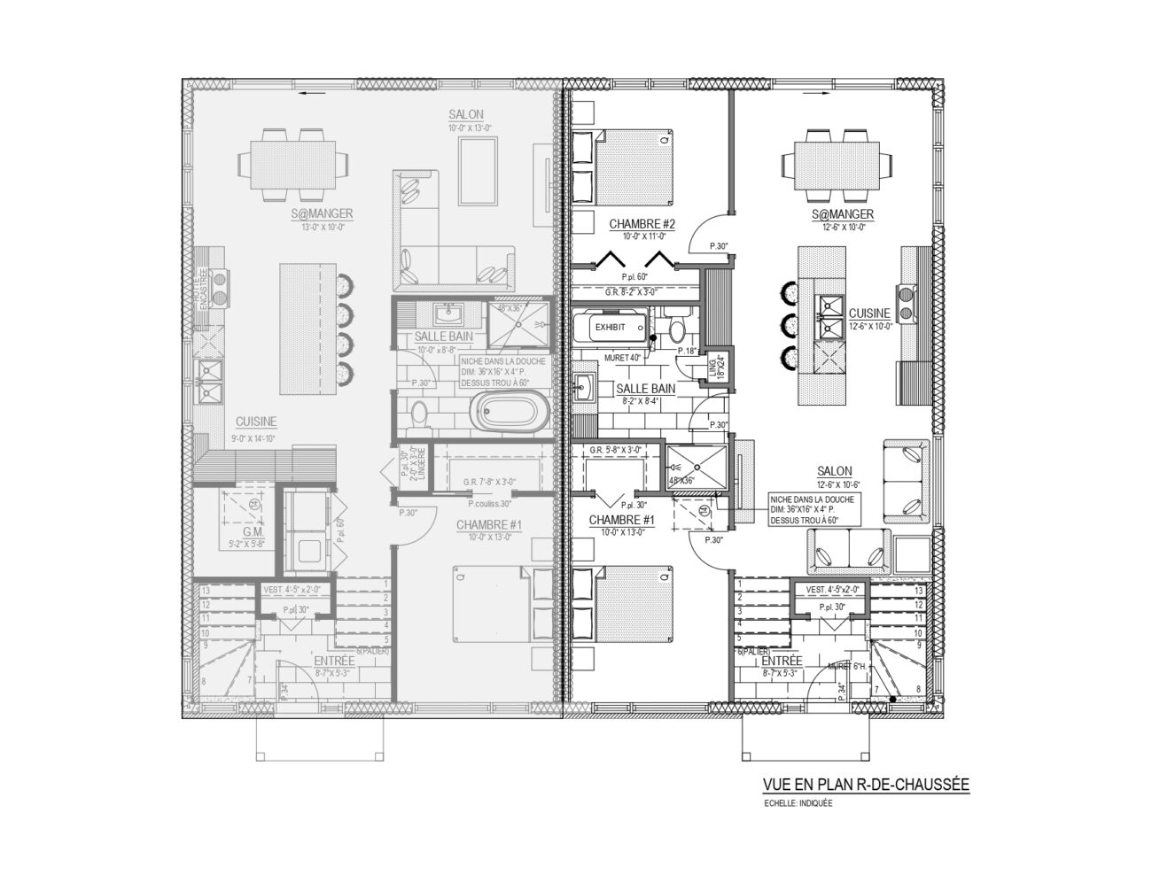 Plan de maison jumelé à vendre à Drummondville